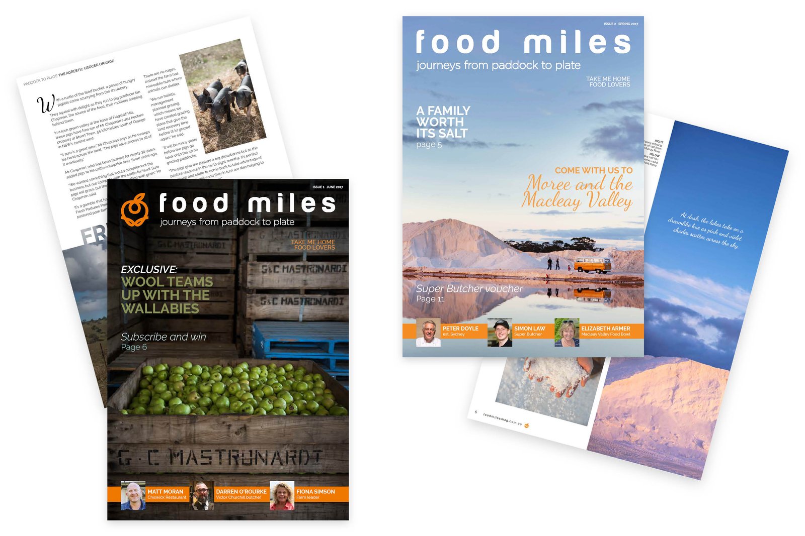 Food Miles Magazine, two issues, 40-60 pages